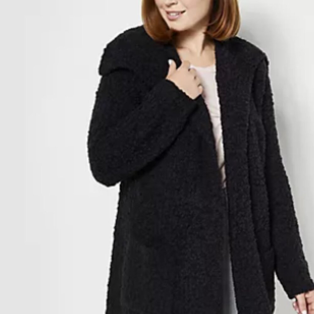 Barefoot Dreams Boucle Wide Shawl Collar Cardigan - Black